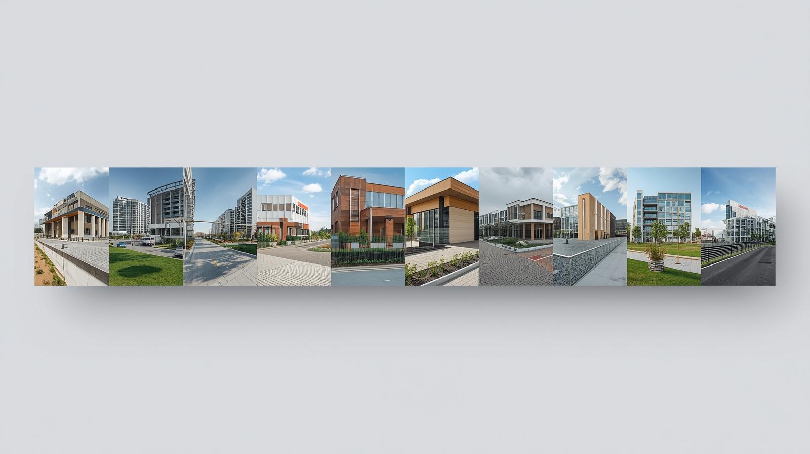 Strip of commercial building projects